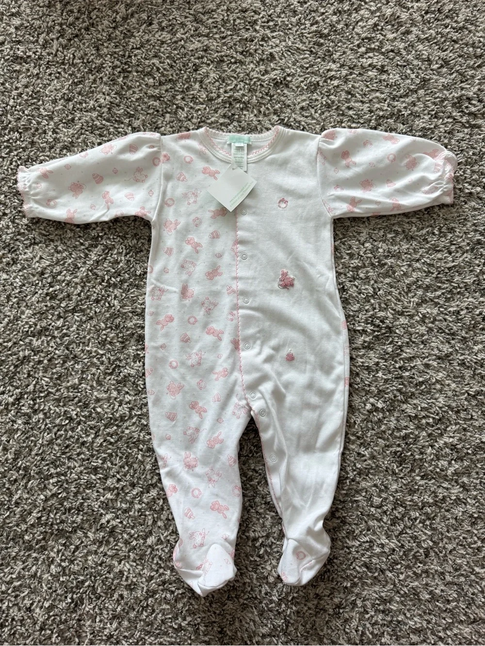 Baby Threads Bunny & Rattle Footed One-Piece